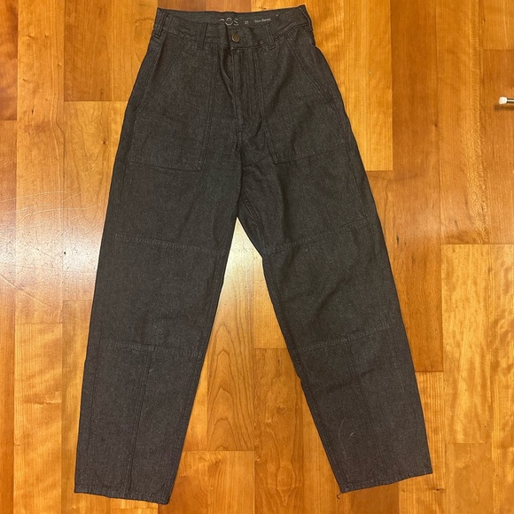 Cos Dark Denim Barrel Leg High Rise Jeans Size 25 - Picture 3 of 5